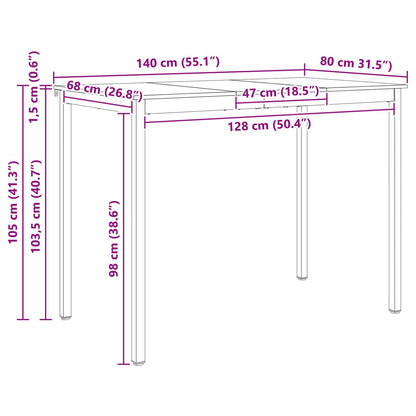 Bartisch Weiß 110 x 55 x 105 cm Massives Kiefernholz