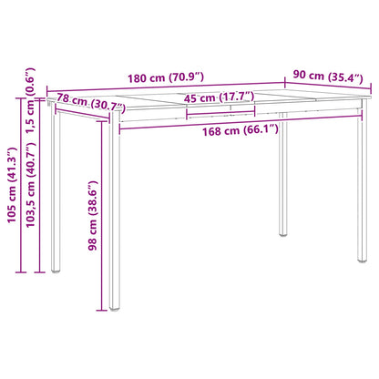 Bartisch Natur 110 x 55 x 105 cm Massives Kiefernholz