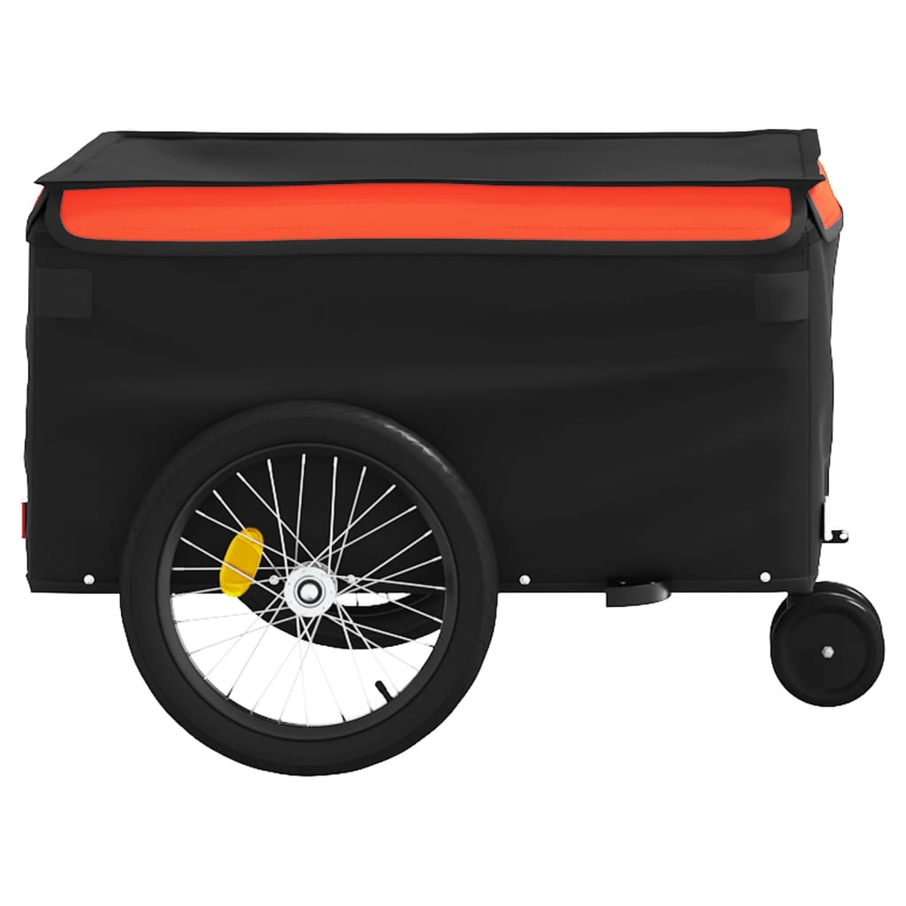 Fahrradanhänger Schwarz und Orange 30 kg Eisen