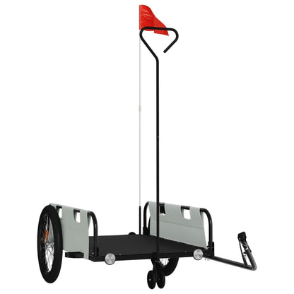 Fahrradanhänger Grau und Schwarz Oxford-Gewebe und Eisen