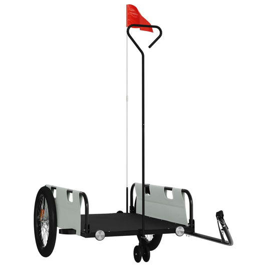 Fahrradanhänger Grau und Schwarz Oxford-Gewebe und Eisen