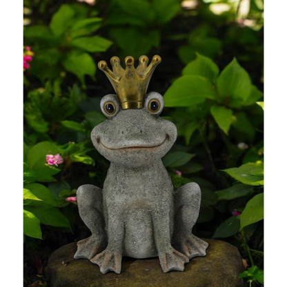 Froschkönig sitzend aus Polyresin 26cm