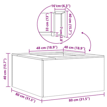 Feuerplatz Braun 80 x 80 x 40 cm Witterungsbeständiger Stahl