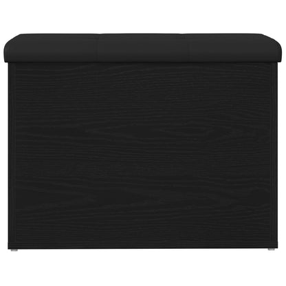 Sitzbank mit Stauraum Schwarz Eichen-Optik 62 x 42 x 45 cm