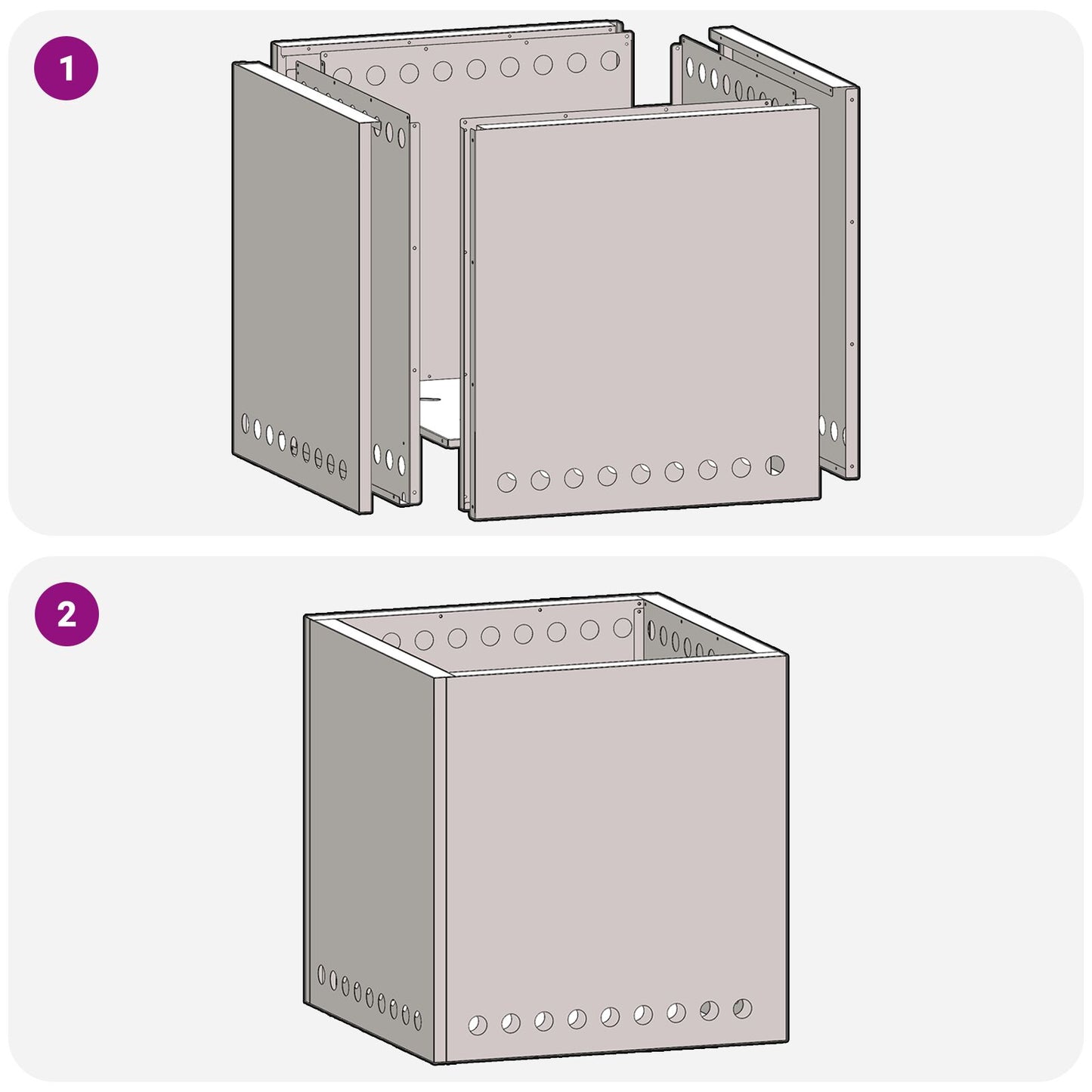 Feuerplatz Schwarz 48 x 48 x 50 cm Kaltgewalzter Stahl