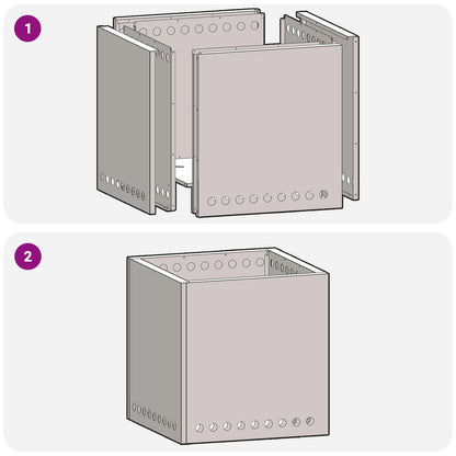 Feuerplatz Schwarz 48 x 48 x 50 cm Kaltgewalzter Stahl