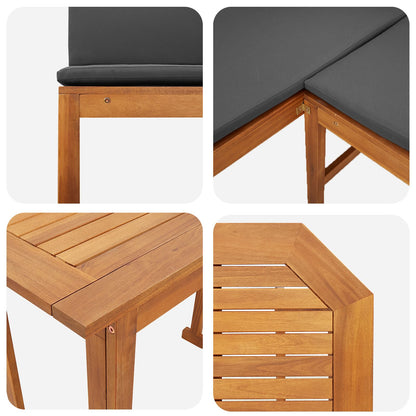 Gartenbänke Set 4 pcs Braun Massivholz Akazie