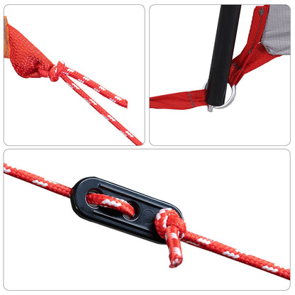 Familienzelt mit Dach Grau und Orange 622 x 295 x 238 cm