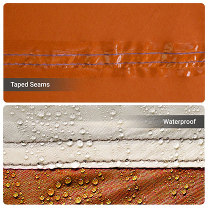 Familienzelt mit Dach Grau und Orange 622 x 295 x 238 cm