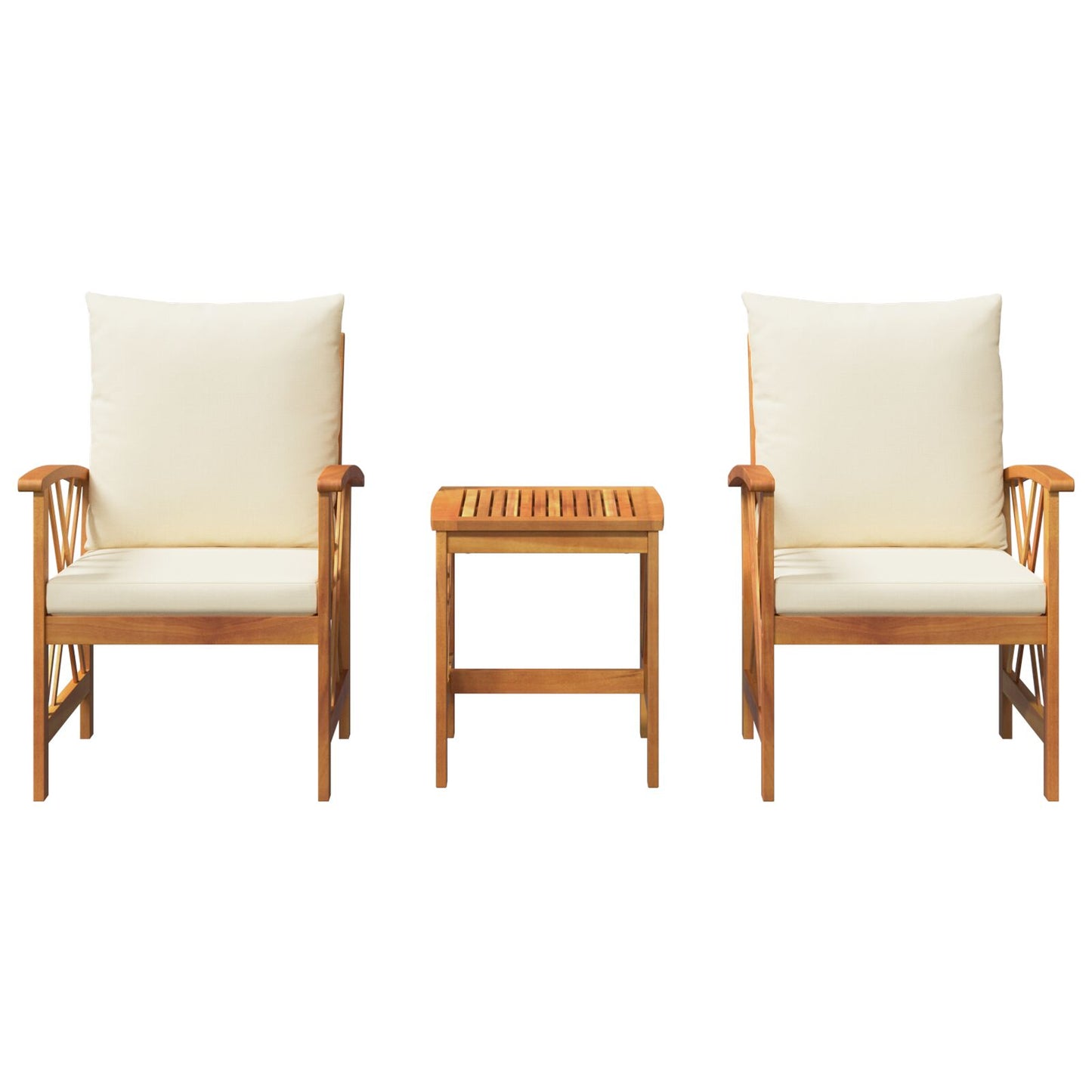 Garten-Sofa-Set mit Kissen 3 pcs Braun Massivholz Akazie