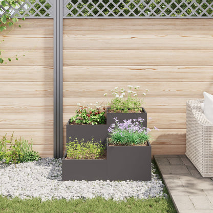 Gartenblumentopf Schwarz 100 x 100 x 60 cm Stahl