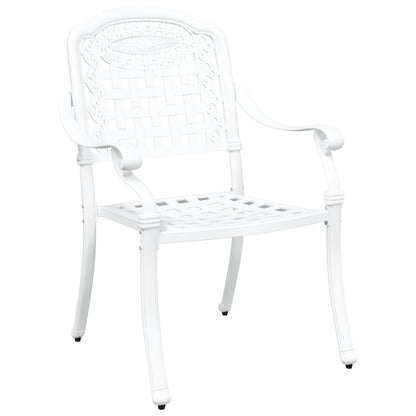 Gartenstuhl 2 pcs Weiß 55 x 56,5 x 91cm Aluminium