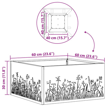 Feuerplatz Braun 60 x 60 x 30 cm Witterungsbeständiger Stahl