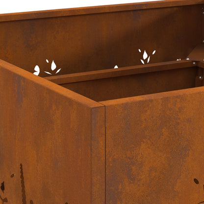 Feuerplatz Braun 60 x 60 x 30 cm Witterungsbeständiger Stahl