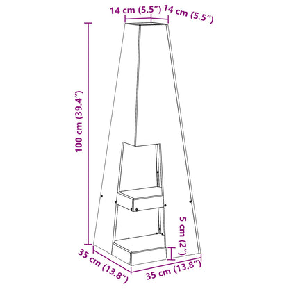 Feuerplatz Braun 35 x 35 x 100 cm Witterungsbeständiger Stahl