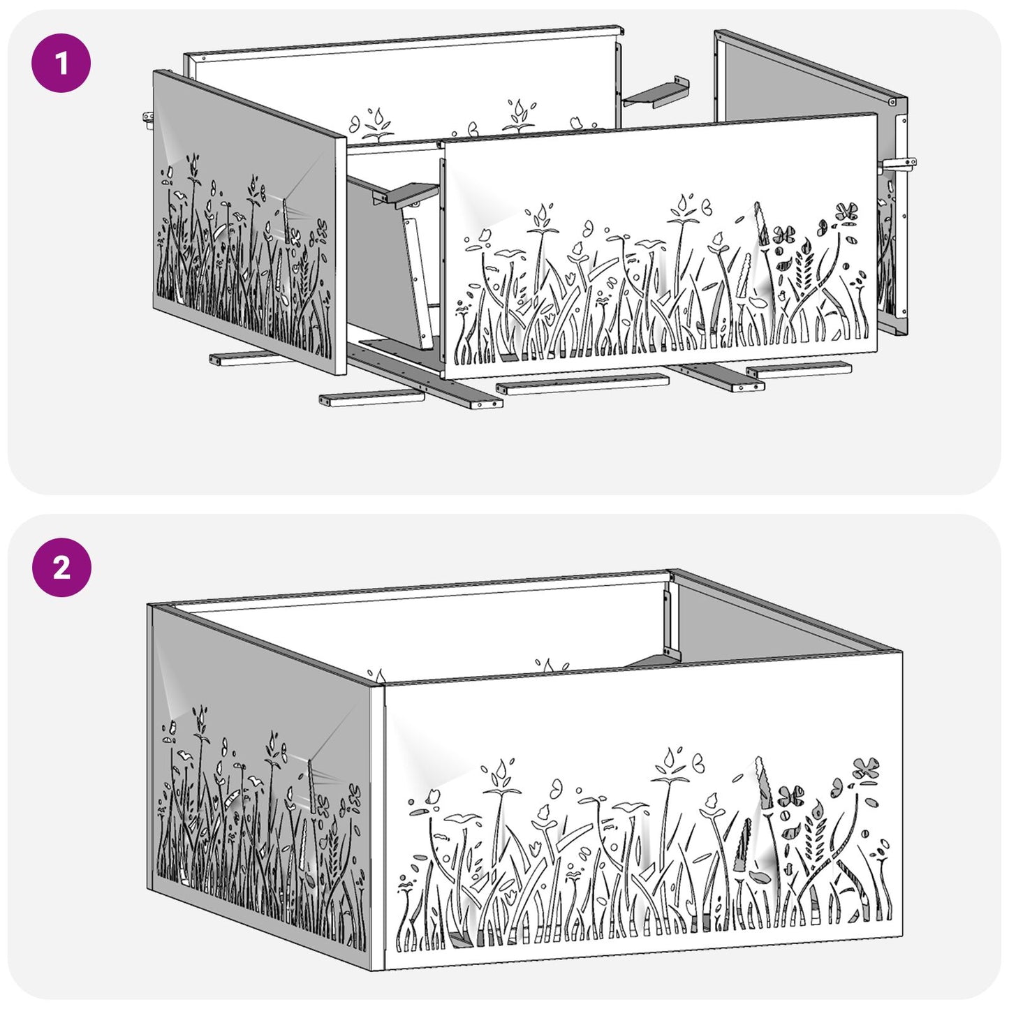 Feuerplatz Braun 60 x 60 x 30 cm Witterungsbeständiger Stahl