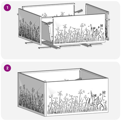 Feuerplatz Braun 60 x 60 x 30 cm Witterungsbeständiger Stahl