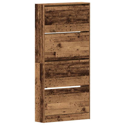 Schuhschrank mit Regal Altholz 80 x 21 x 163,5 cm Holzwerkstoff
