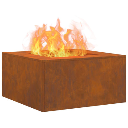 Feuerplatz Braun 80 x 80 x 40 cm Witterungsbeständiger Stahl