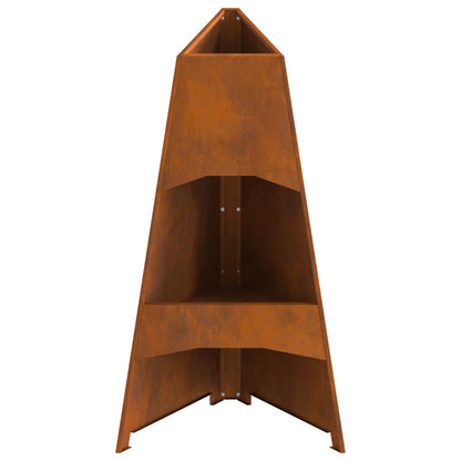 Feuerplatz Braun 50 x 50 x 95 cm Witterungsbeständiger Stahl