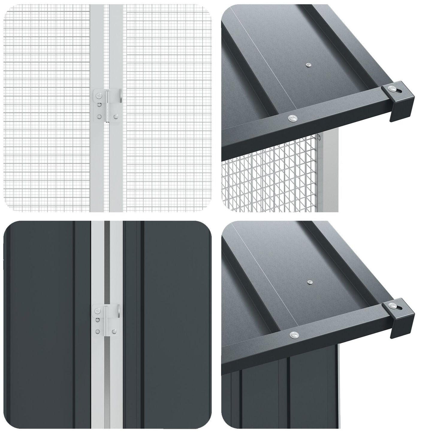 Vogelkäfig Anthrazit 645 x 208 x 247 cm Verzinkter Stahl