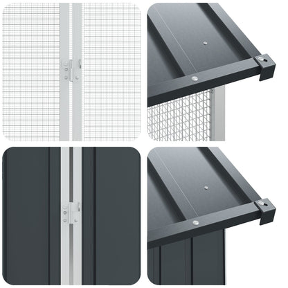 Vogelkäfig Anthrazit 645 x 208 x 247 cm Verzinkter Stahl