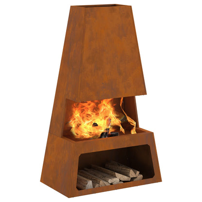 Feuerplatz Braun 60 x 35 x 100 cm Witterungsbeständiger Stahl