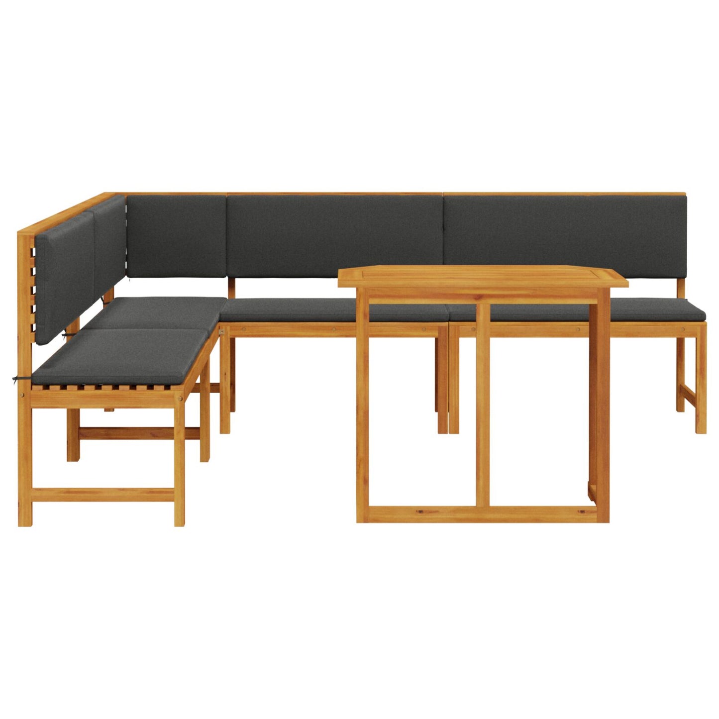 Gartenbänke Set 4 pcs Braun Massivholz Akazie