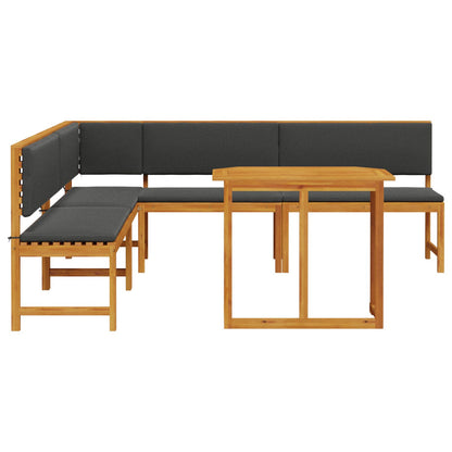 Gartenbänke Set 4 pcs Braun Massivholz Akazie