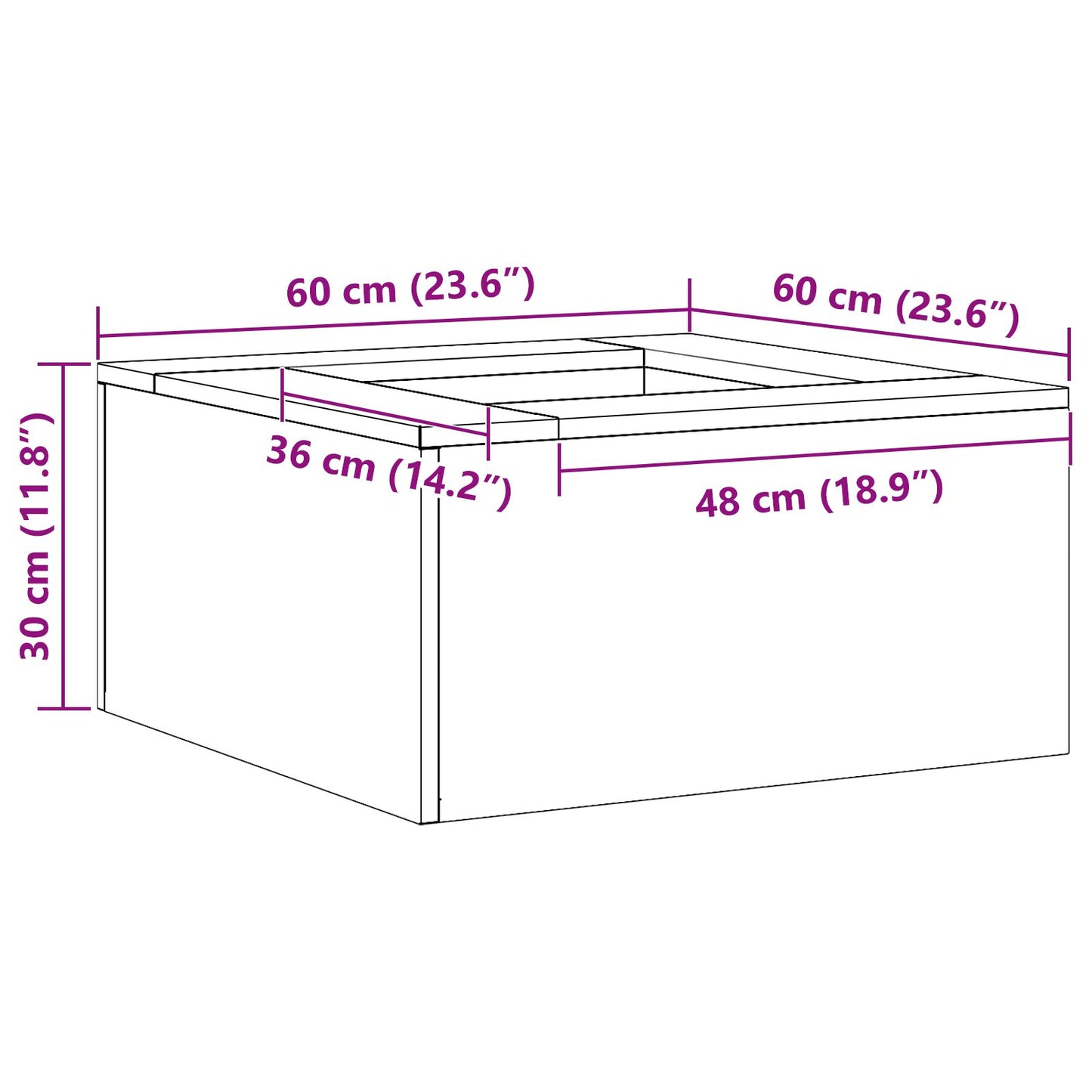 Feuerplatz Braun 60 x 60 x 30 cm Witterungsbeständiger Stahl