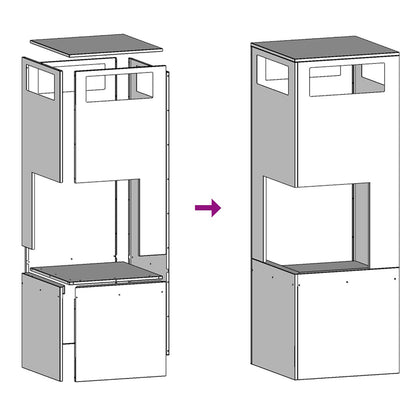 Feuerplatz Braun 35 x 35 x 100 cm Witterungsbeständiger Stahl