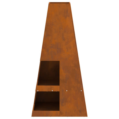 Feuerplatz Braun 50 x 50 x 100 cm Witterungsbeständiger Stahl