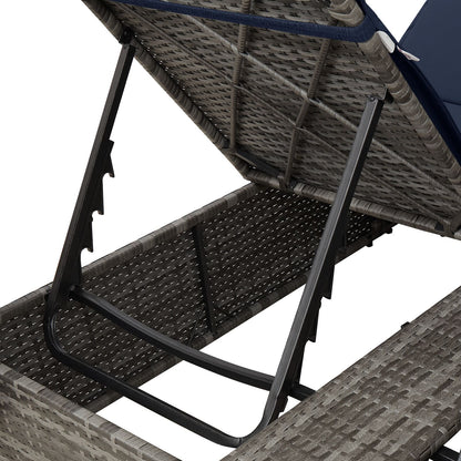 Doppelte Sonnenliege mit Dach Grau 205 x 129 x 200 cm PE Rattan