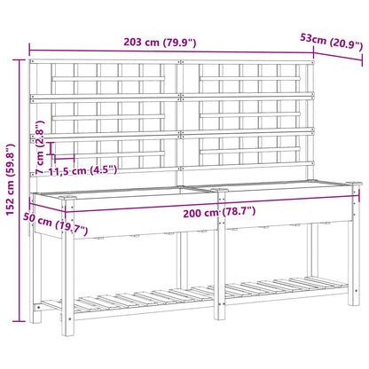 Garten-Pflanzgefäß mit Regal Beige 203,5 x 54 x 152,5 cm