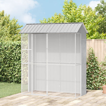 Vogelkäfig Grau 215 x 110 x 247 cm Verzinkter Stahl