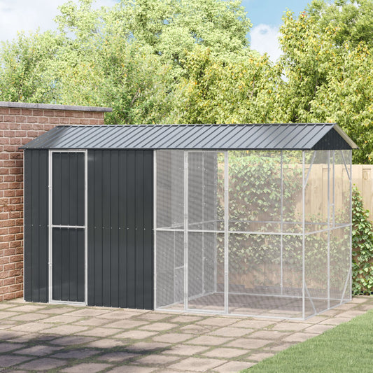 Vogelkäfig Anthrazit 430 x 208 x 247 cm Verzinkter Stahl