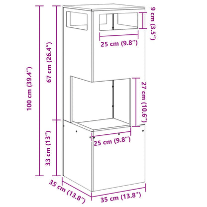 Feuerplatz Braun 35 x 35 x 100 cm Witterungsbeständiger Stahl