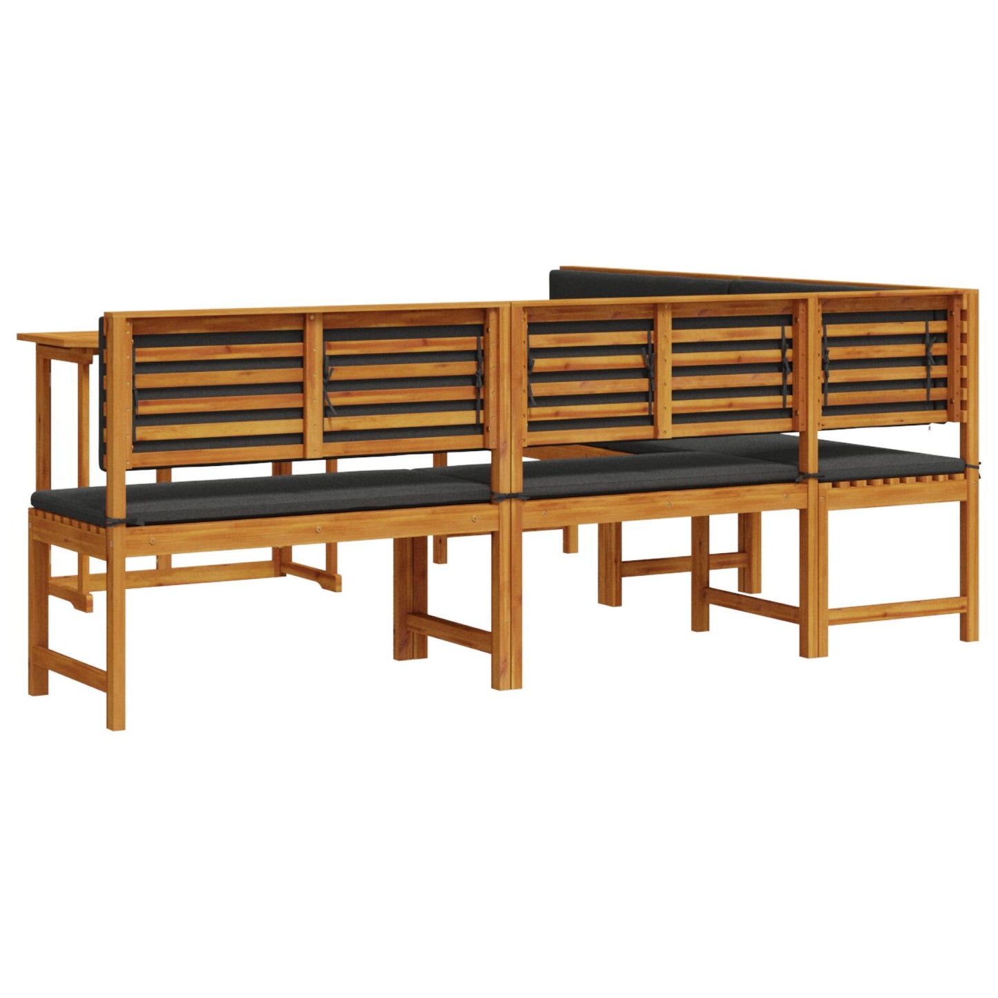 Gartenbänke Set 4 pcs Braun Massivholz Akazie