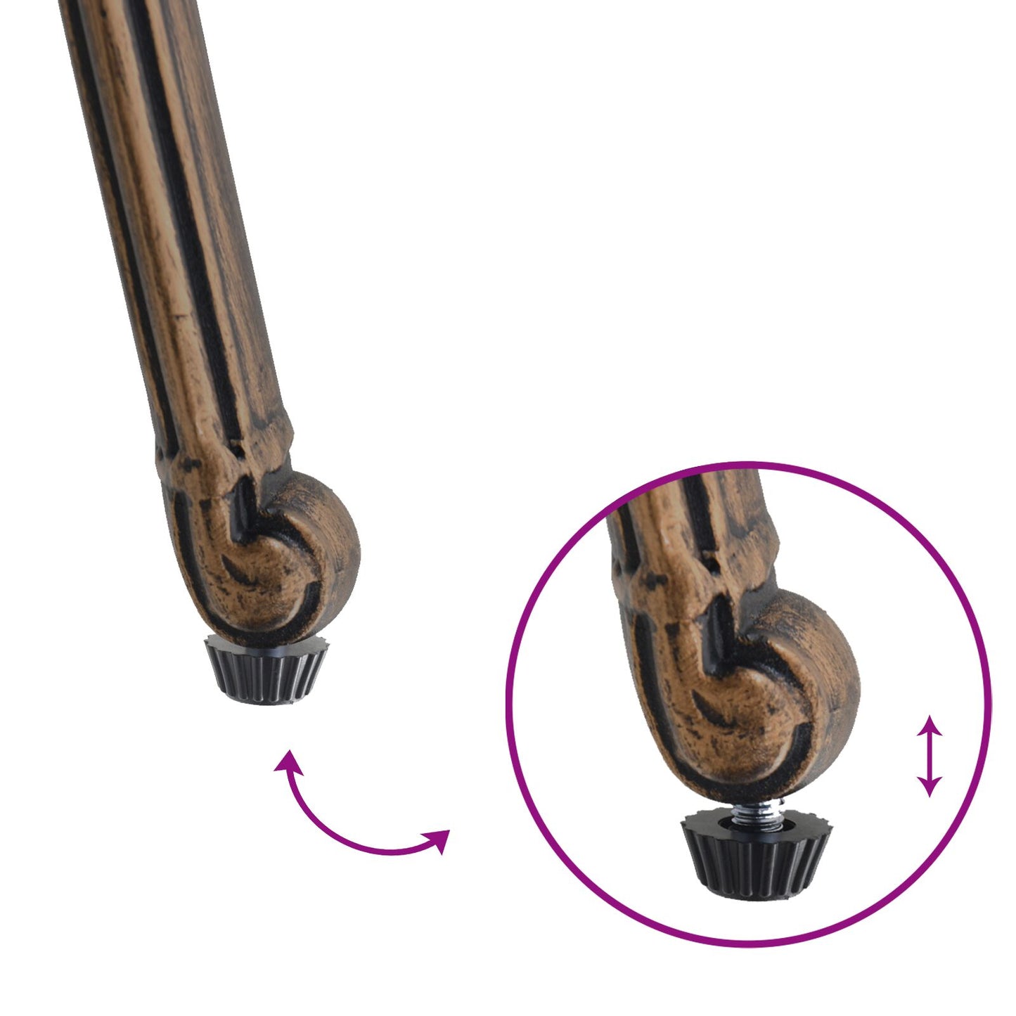 Gartenstuhl 2 pcs Bronze 55 x 56,5 x 91cm Aluminium