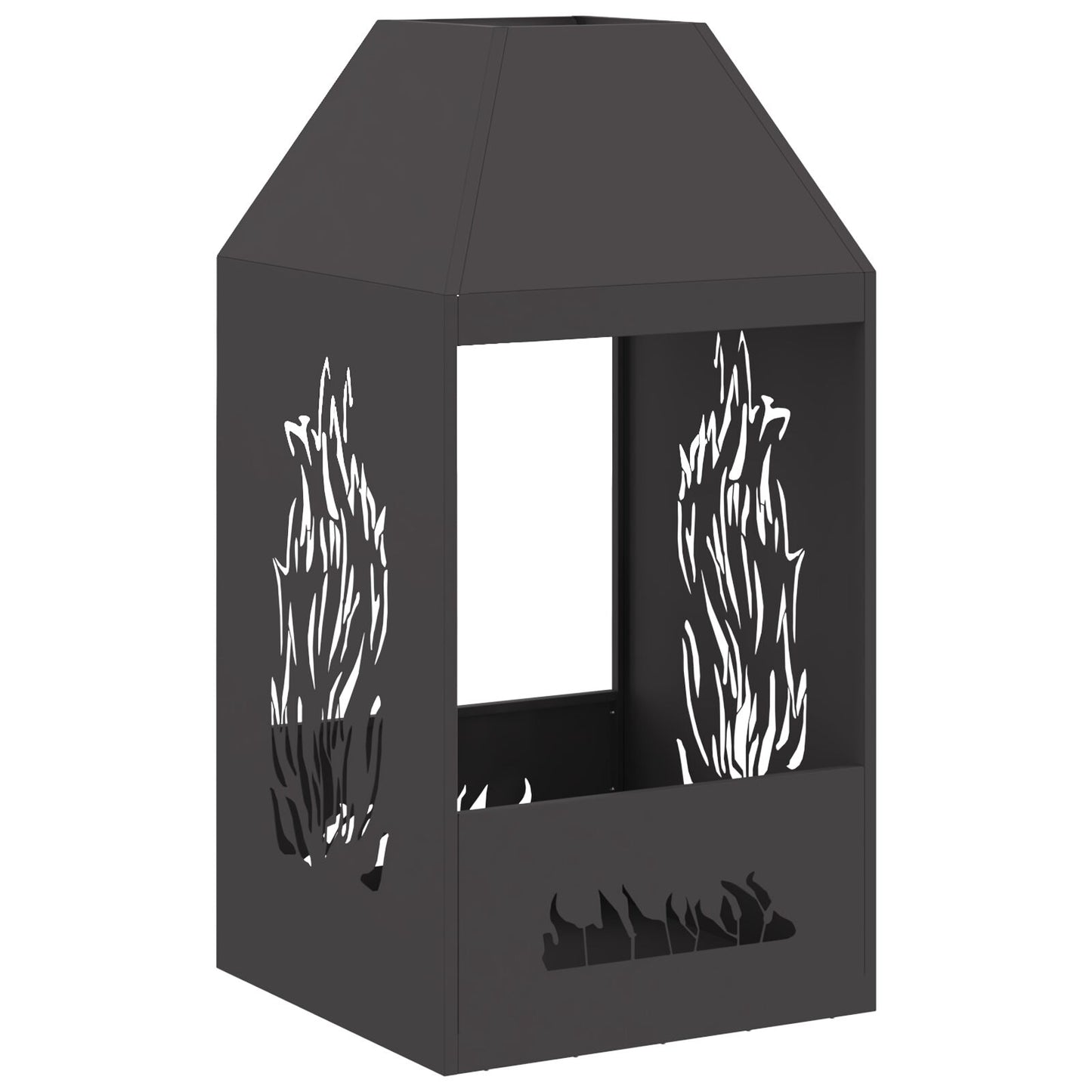 Feuerplatz Schwarz 50 x 50 x 100 cm Kaltgewalzter Stahl