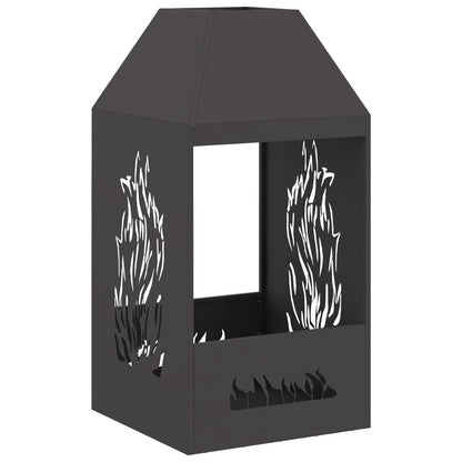 Feuerplatz Schwarz 50 x 50 x 100 cm Kaltgewalzter Stahl