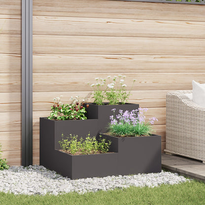 Gartenblumentopf Schwarz 100 x 100 x 60 cm Stahl