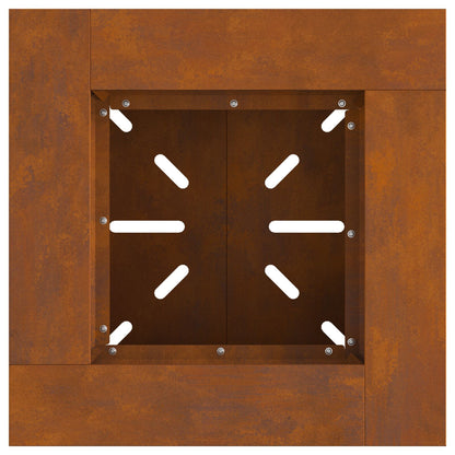 Feuerplatz Braun 48 x 48 x 40 cm Witterungsbeständiger Stahl