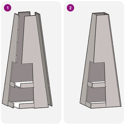 Feuerplatz Braun 35 x 35 x 100 cm Witterungsbeständiger Stahl