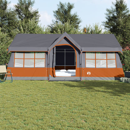 Familienzelt mit Dach Grau und Orange 622 x 295 x 238 cm
