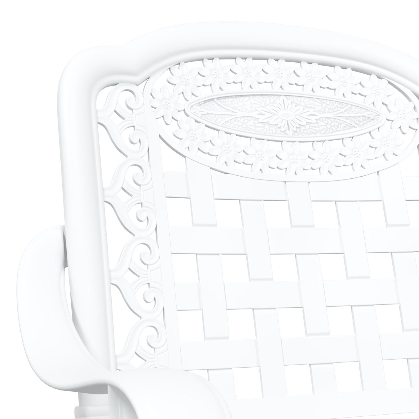 Gartenstuhl 2 pcs Weiß 55 x 56,5 x 91cm Aluminium