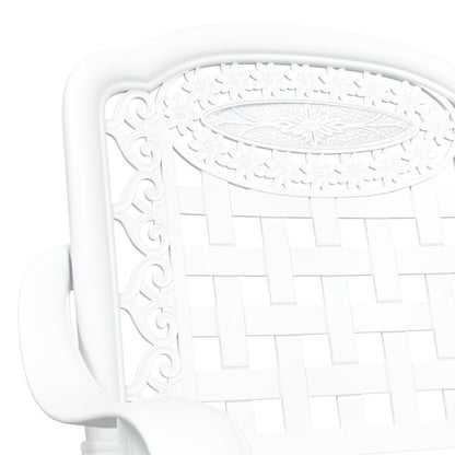 Gartenstuhl 2 pcs Weiß 55 x 56,5 x 91cm Aluminium