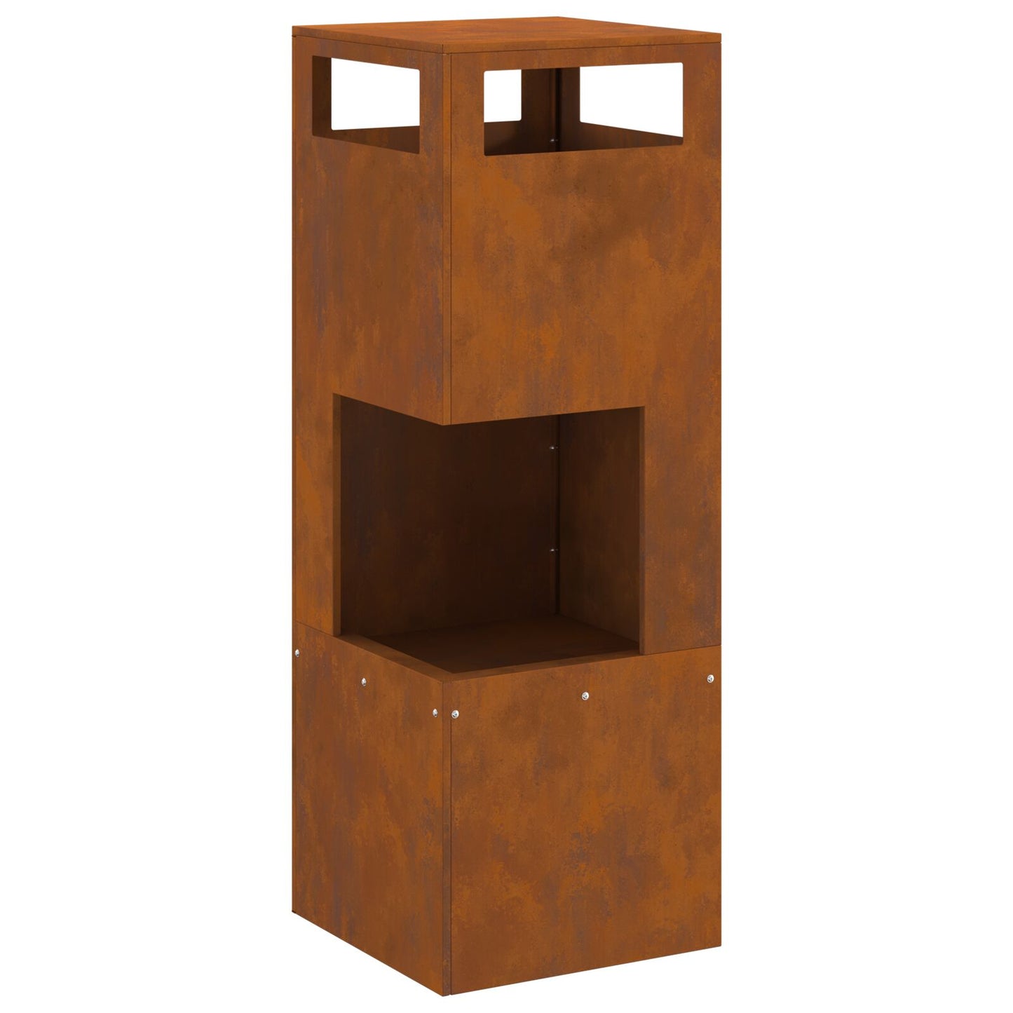 Feuerplatz Braun 35 x 35 x 100 cm Witterungsbeständiger Stahl