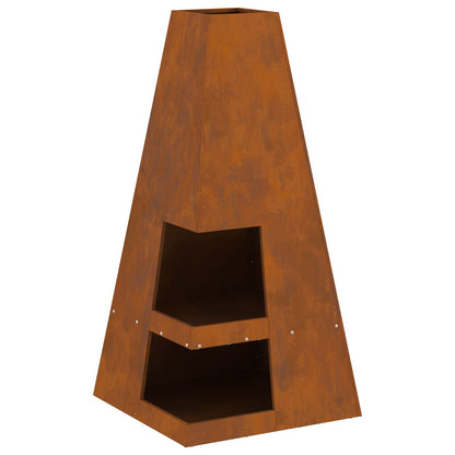 Feuerplatz Braun 50 x 50 x 100 cm Witterungsbeständiger Stahl