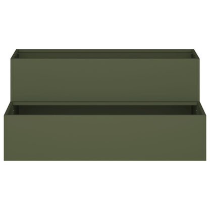 Garten-Pflanzgefäß Olive Grün 100 x 60 x 45 cm